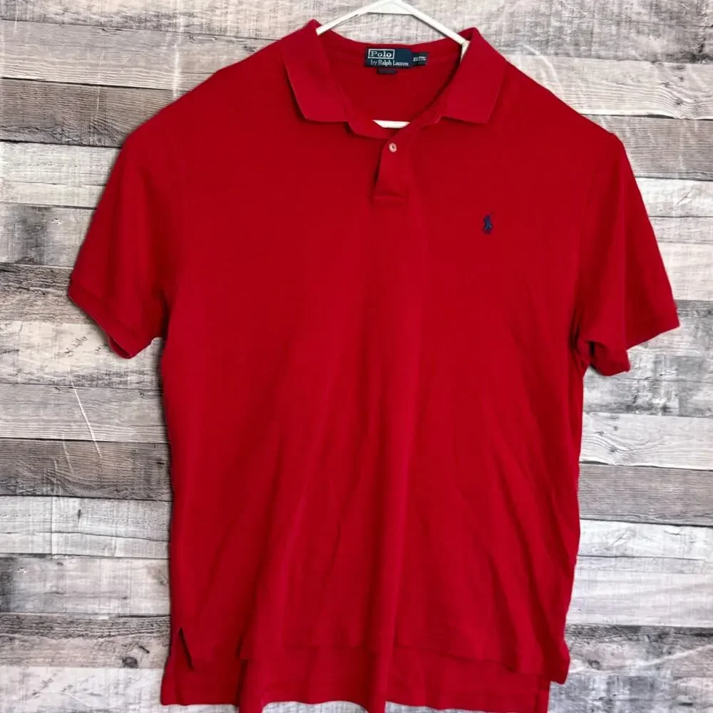 Polo Ralph Lauren Polo Shirt Mens 2XL Red Short Sleeve Pony Preppy Business